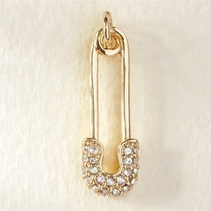 STELLA & Dot Momento Charm Rhinestone Safety Pin Gold